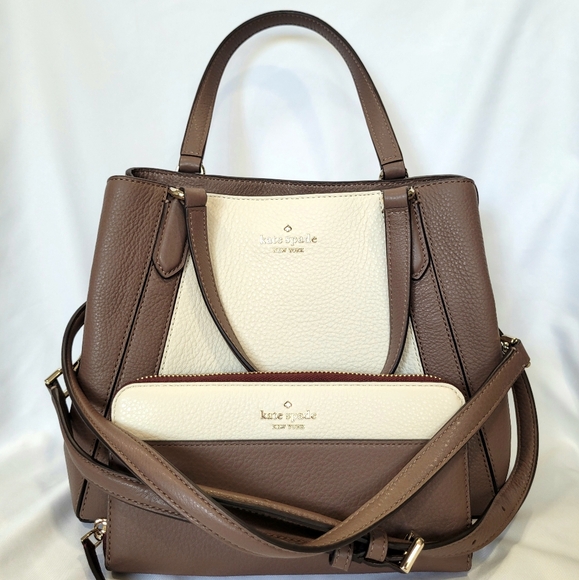 kate spade Handbags - Kate Spade Brown and Cream Satchel and matching wallet